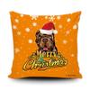Merry Christmas Shar Pei Peeking Dog with Santa Hat Pillow Case Christmas Tree Snowflake Orange Throw Pillow Cover for Holiday Decoration 18x18 Inch view 1