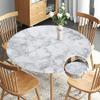 VBTGVE Round Tablecloth with Elastic Edges, Nature Granite Pattern with Cloudy Spotted Trace Effects Marble Image, Marble Design, Grey Dust, 48 inches Tablecloth - For tables up to 40 inches view 2