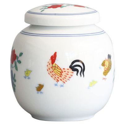 3.9inch Hand Painted Ceramic Tea Caddy Storage Sealed Jar Tea Set Kung Fu Tea Ceremony
