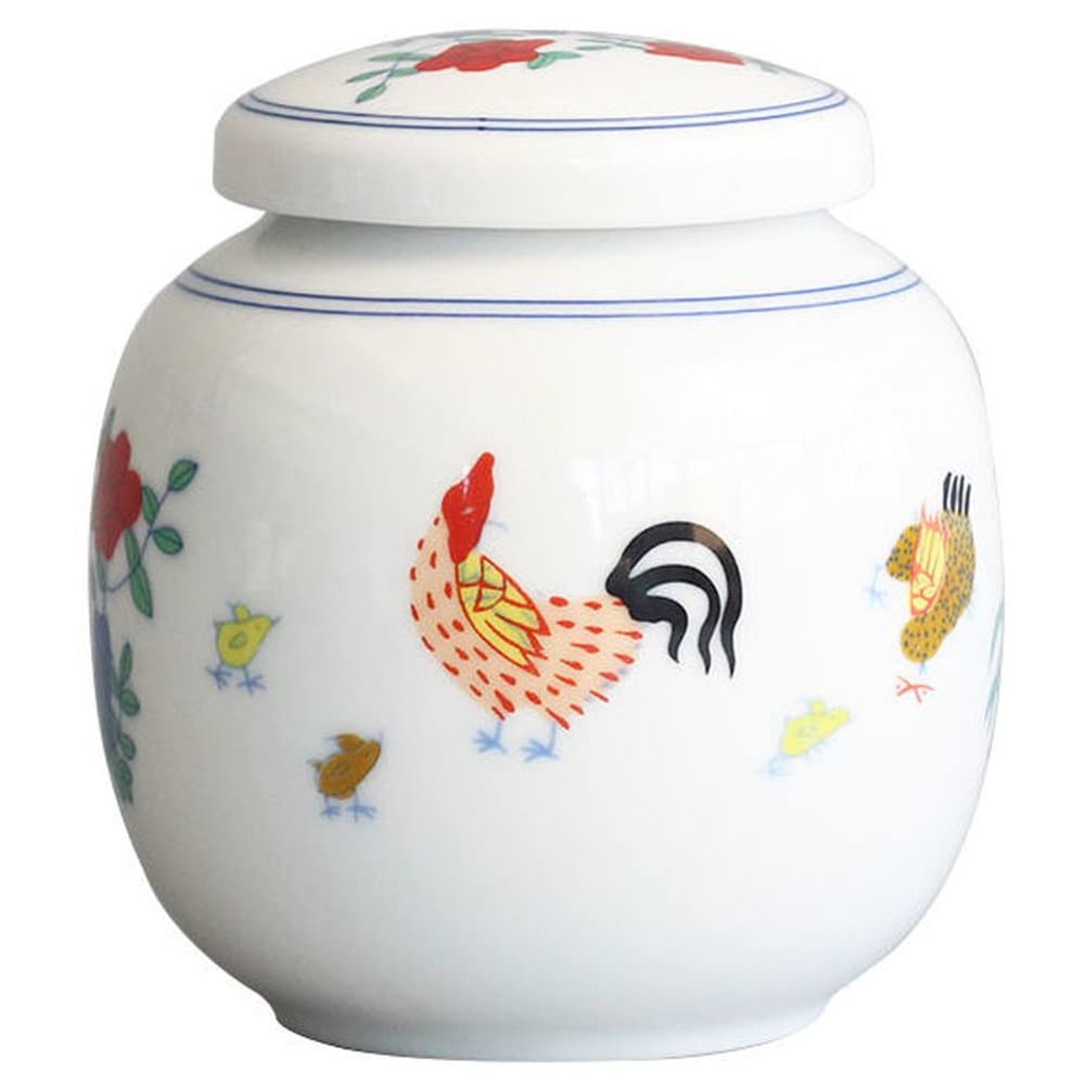 3.9inch Hand Painted Ceramic Tea Caddy Storage Sealed Jar Tea Set Kung Fu Tea Ceremony