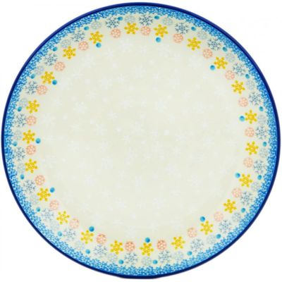 Polmedia Polish Pottery Dinner Plate - Snow Bliss Pattern Handmade in Boleslawiec Poland by Ceramika Artystyczna + Certificate of Authenticity