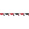 Red & Black Grad Cap Tassel Banner - 12' x 6.3" (Pack Of 1) - Premium Glitter Paper & Foil - Perfect For Graduation Celebrations view 1