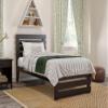 AFI, Oxford Twin XL Platform Bed with Matching Footboard, Espresso view 1