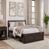 AFI Boston Full Size Platform Bed with Foot Drawer in Espresso view 2