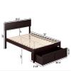 AFI Boston Full Size Platform Bed with Foot Drawer in Espresso view 3