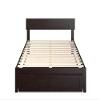 AFI Boston Full Size Platform Bed with Foot Drawer in Espresso view 4
