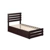 AFI Oxford Twin Size Platform Bed with Footboard & Twin Trundle in Espresso view 4