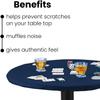 Feltectors Felt Card Game Table Cover for Poker, Mahjong, Domino,Bridge and Board Game, Elastic Fitted Tablecloth for 60 to 72 Inch Round, Blue view 3