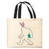 Easter Bunny Decor Sasquatch Easter Bunny Easter Basket Stuffers Black Handle Canvas Tote Bag view 1