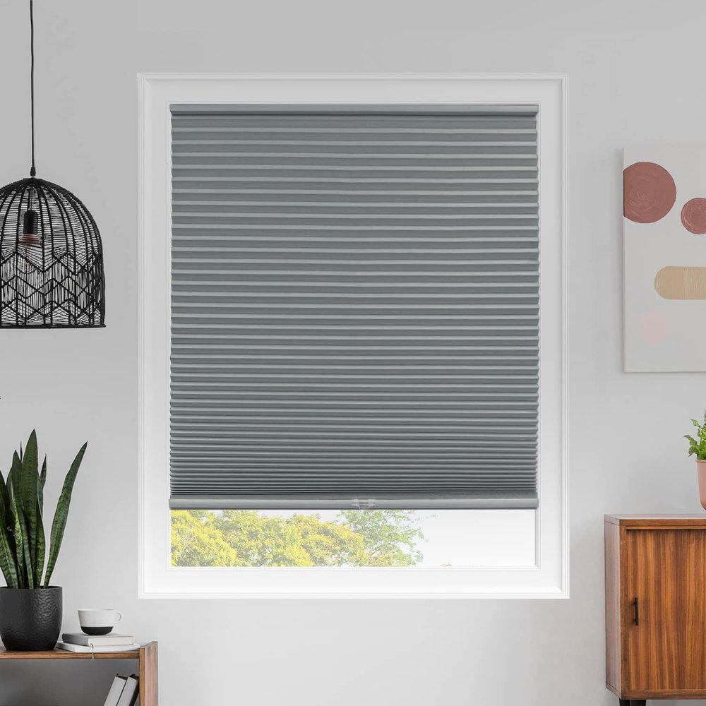 CHICOLOGY Cellular Shades, Window Blinds Cordless, Blinds for Windows, Window Shades for Home, Window Coverings, Cellular Blinds, Door Blinds, Montana Pewter (Blackout), 36.5" W X 84" H