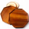 10 Inch Solid Acacia Wood Serving Platters and Trays Set of 2 Highly Durable Dishwasher Safe Octagon Party Plates Avoid Sliding and Spilling Food with Easy Carry Grooved Handle Design view 2