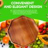 10 Inch Solid Acacia Wood Serving Platters and Trays Set of 2 Highly Durable Dishwasher Safe Octagon Party Plates Avoid Sliding and Spilling Food with Easy Carry Grooved Handle Design view 4