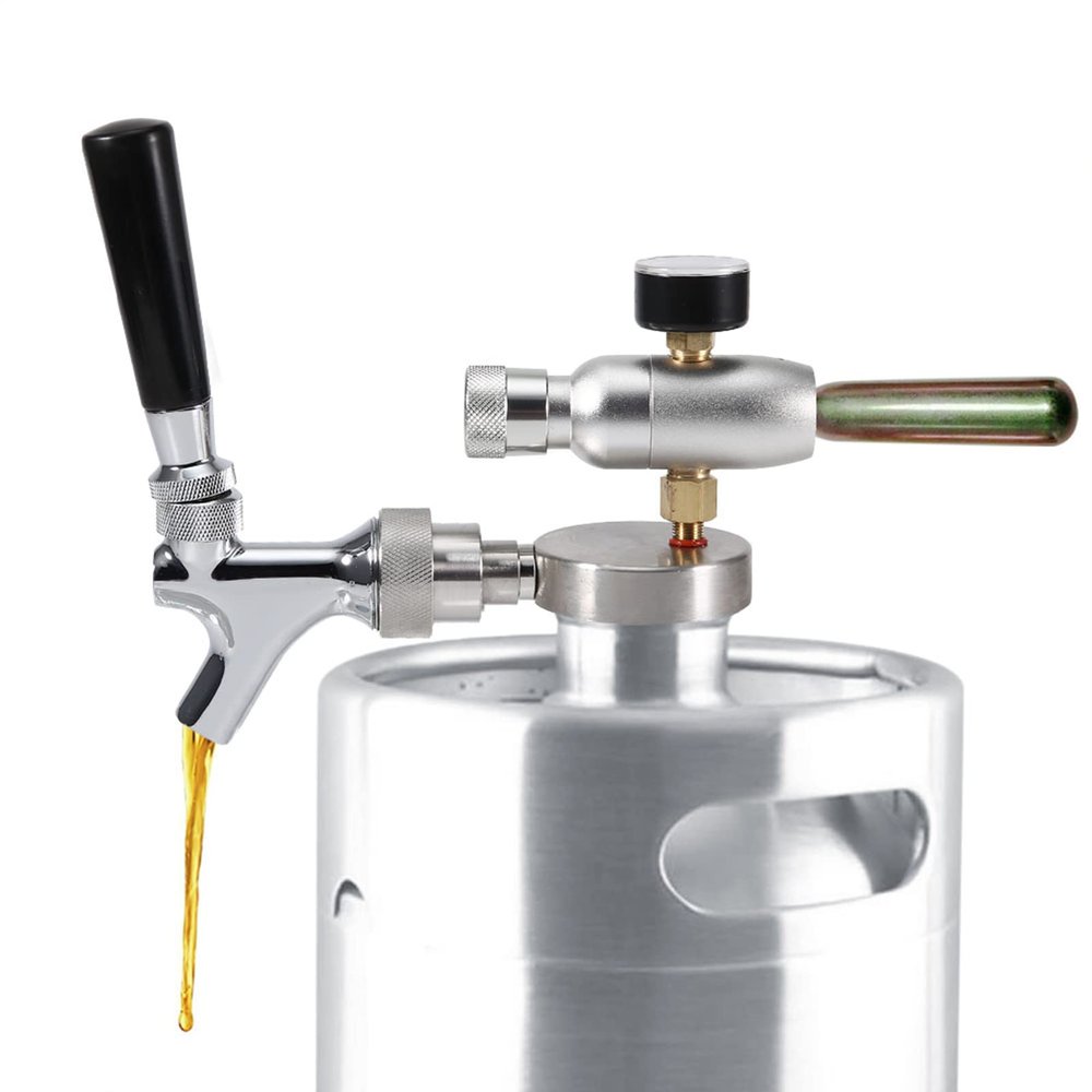 Beer Spear Faucet Tap, Homebrew Mini Beer Wine Dispenser Kit Stainless Steel Beer Spear Faucet Tap Dispenser Kit for 2L/3.6L/4L Mini Keg Beer Growler