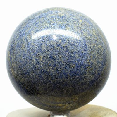 3.1" 1.5lb Blue Dumortierite Sphere Natural Quartz Crystal Ball Polished Sparkling Mineral Decor Stone - Amoron'i Mania, Madagascar + Stand