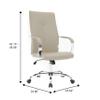 LeisureMod Sonora Modern Conference High Back Leather Ergonomic Executive Office Chair with Adjustable Height & Swivel for Home and Office Room view 3