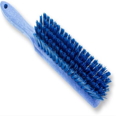 SPARTA 8 Inch Soft Counter Brush with Polyester Bristles and 5 Inch Handle, Color Coded Handheld Broom for Tables Countertops and Foodservice Surfaces, 13 Inch Overall Length, Blue