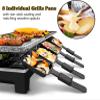 Raclette Table Grill, CUSIMAX Indoor Grill Electric Grill, Portable Korean BBQ Grill with 2 in 1 Reversible Non-stick Plate & Natural Grill Stone, 8 Raclette Pans 8 Wooden Spatulas for Family Fun view 3