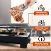 Raclette Table Grill, CUSIMAX Indoor Grill Electric Grill, Portable Korean BBQ Grill with 2 in 1 Reversible Non-stick Plate & Natural Grill Stone, 8 Raclette Pans 8 Wooden Spatulas for Family Fun view 4