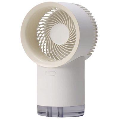 DFDFSFG Small Portable Desk Fan,Rechargeable Personal Ice Fog Fan with Nightlight, Water Mist Fan, for Travel,Office,Camping,Bedroom Strong Airflow (Color : White, Size : Wired Version)