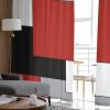 Red Black Grey Modern Sheer Curtains 63 Inch Length 2 Panels Set, Color Block Abstract Art Geometric Semi Transparent Voile Rod Pocket Curtains for Living Dining Room Bedroom Cafe Drapes 52x63x2 view 4