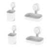 LEVERLOC Toothbrush and Soap Holder Sets,4 Packs Shower Toothbrush Holder Suction Cup Wall Mounted and Soap Dish for Shower Bathroom NO-Drilling Removable Self Draining for Kitchen view 1
