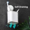 LEVERLOC Toothbrush and Soap Holder Sets,4 Packs Shower Toothbrush Holder Suction Cup Wall Mounted and Soap Dish for Shower Bathroom NO-Drilling Removable Self Draining for Kitchen view 4