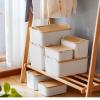 ANMINY 8PCS All-in-One Lidded Plastic Storage Bins Set White Desk Basket Box Drawer Organizer Kitchen Food Container with Handles Removable Lids Decorative Clothes Laundry Closet Cabinet Shelf Cube view 2