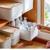 ANMINY 8PCS All-in-One Lidded Plastic Storage Bins Set White Desk Basket Box Drawer Organizer Kitchen Food Container with Handles Removable Lids Decorative Clothes Laundry Closet Cabinet Shelf Cube view 3
