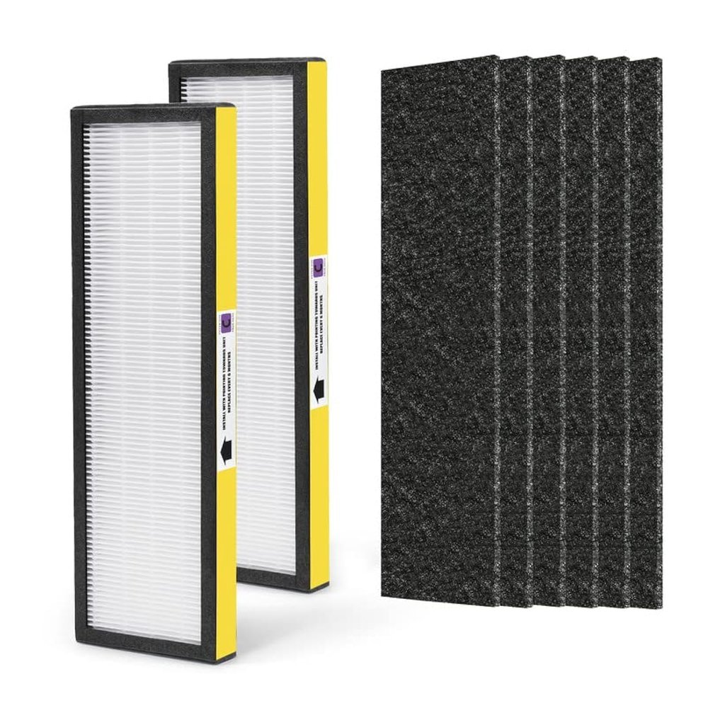 Nisreen Filter C FLT5000 Filter Compatible with Germ-Guardian True Hepa Filter Air Puri-fier AC5250PT AC5000E AC5300B AC5350W, 2 HEPA and 6 Pre-Filter