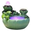 KKNH Relaxation Fountain Tabletop Fountain Resin Lotus Leaf Desktop Fountain Fish Tank Creative Office Indoor Fountains Craft 8.66 Inches Quiet Soothing Sound of Water view 1