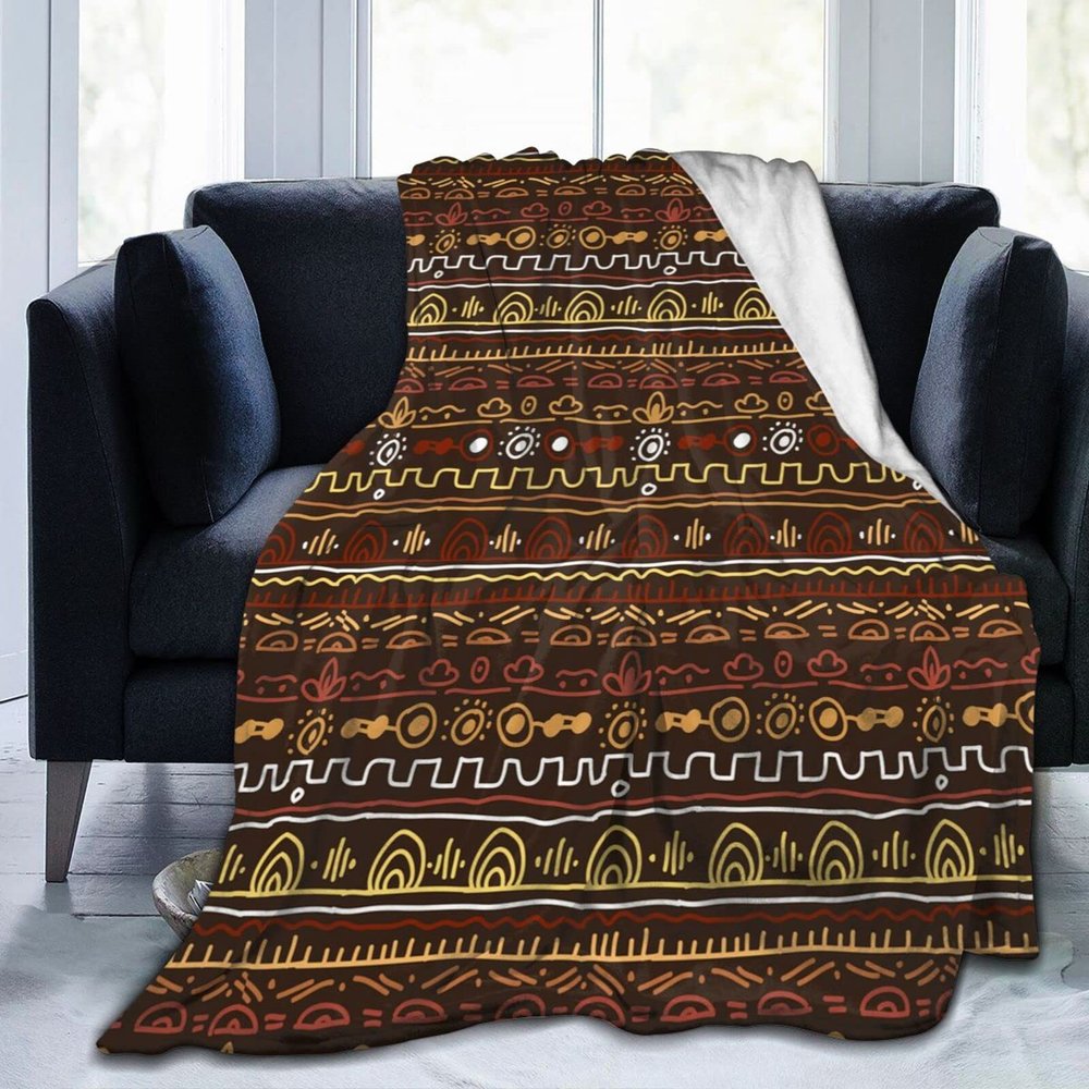 African Blankets & Throws Blanket Soft, African Art Throw Blanket Blanket Flannel Blanket for Home Outdoor(80"x60")