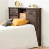 Pemberly Row Rustic Bookcase Headboard with Drawer Storage, Farmhouse Headboard for Bedrrom, Twin XL, Distressed Oak view 2