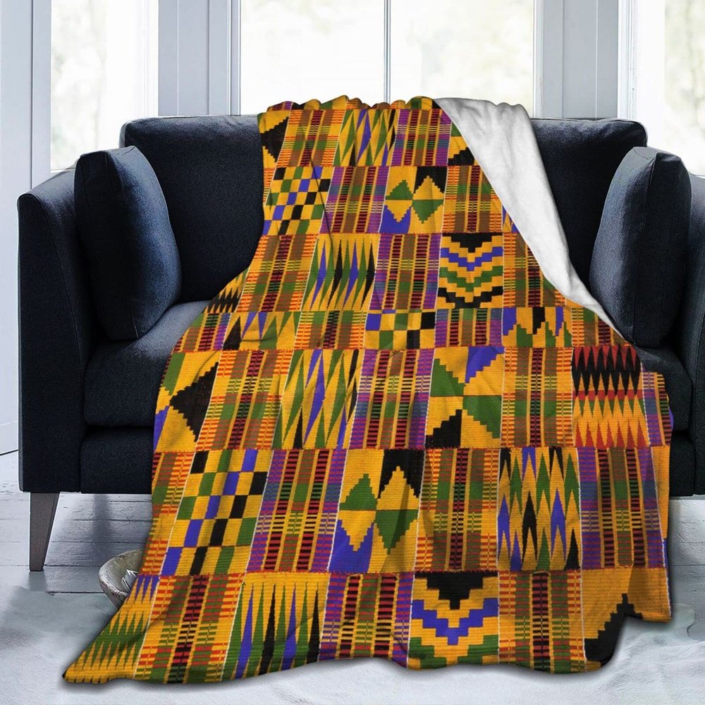 African Blankets & Throws Blanket Soft, African Art Throw Blanket Blanket Flannel Blanket for Home Outdoor(60"x50")