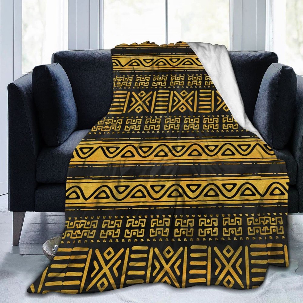 African Blankets & Throws Blanket Soft, African Art Throw Blanket Blanket Flannel Blanket for Home Outdoor(60"x50")