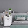 33 Inch High White Nightstand W/Storage Shelf Bedroom Nightstand, Modern Bedside End Table with 3 Drawers Multifunction MDF Material Night Stand Bedroom Storage Drawer Cabinet view 2