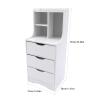33 Inch High White Nightstand W/Storage Shelf Bedroom Nightstand, Modern Bedside End Table with 3 Drawers Multifunction MDF Material Night Stand Bedroom Storage Drawer Cabinet view 3