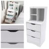 33 Inch High White Nightstand W/Storage Shelf Bedroom Nightstand, Modern Bedside End Table with 3 Drawers Multifunction MDF Material Night Stand Bedroom Storage Drawer Cabinet view 4