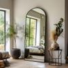Dewfig Arched Full Length Mirror, 64"x21" Large Floor Mirrors with Stand, Full Body Mirror for Leaning Hanging, Standing Mirrors for Bedroom, Living Room,Dressing Room, Aluminum Alloy Frame, Black view 1