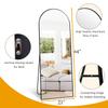 Dewfig Arched Full Length Mirror, 64"x21" Large Floor Mirrors with Stand, Full Body Mirror for Leaning Hanging, Standing Mirrors for Bedroom, Living Room,Dressing Room, Aluminum Alloy Frame, Black view 3