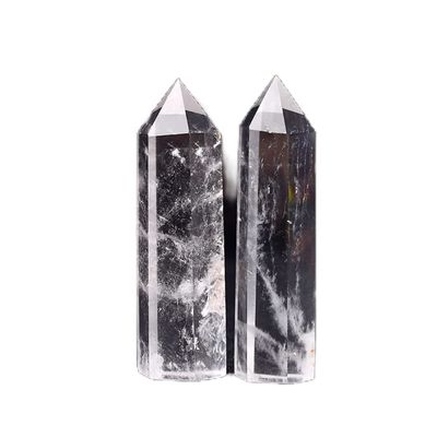 LMNUY Healing Crystal Crystal Clear Quartz Transparency Quartz Point Healing Stone Hexagonal Prisms 50-80mm Obelisk Wand Stone Home Decor 1PC Reiki Balancing