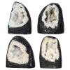 SUNYIK Natural Rainbow Titanium Coated Quartz Geode Quartz Crystal Cluster Specimen for Home Office Decoration Reiki Healing Meditation, 200-370g(0.4-0.8lb), White AB Crystal view 4