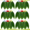 Janmercy 6 Pcs Green Leaf Skirts Hula Grass Skirts with Artificial Flowers Hawaiian Costume for Women Summer Luau Party view 1