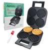 Aoruru Waffle Maker Nonstick Belgian Waffle Iron with Indicator Light 1300W 4 Slice view 1