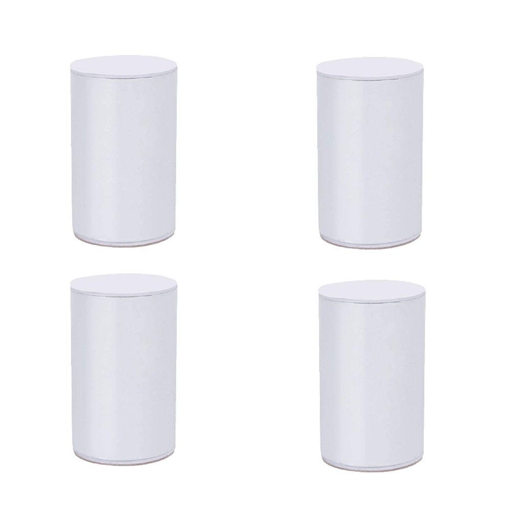 LUOFDCLDDD Furniture Legs,Carbon Steel Bed Risers Leg,Self-Adhesive,Adds Height to Sofa Cabinet Table Chair Coffee Table,Supports 1100 Lbs,60Mm Diameter,4Pcs,Round,Punch-Fre/White/6 * 10.2Cm