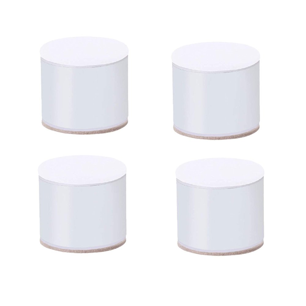 LUOFDCLDDD Furniture Legs,Carbon Steel Bed Risers Leg,Self-Adhesive,Adds Height to Sofa Cabinet Table Chair Coffee Table,Supports 1100 Lbs,60Mm Diameter,4Pcs,Round,Punch-Fre/White/6 * 5.2Cm