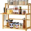 Pkfinrd Spice Rack, 3-Tier Kitchen Countertop Organizer Holder Racks, Freestanding Jar Rack with Knife Holder, Seasoning Rack for Jars & Herbs, Storage Shelf for Kitchen Bathroom Bedroom view 1