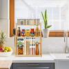 Pkfinrd Spice Rack, 3-Tier Kitchen Countertop Organizer Holder Racks, Freestanding Jar Rack with Knife Holder, Seasoning Rack for Jars & Herbs, Storage Shelf for Kitchen Bathroom Bedroom view 2