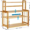 Pkfinrd Spice Rack, 3-Tier Kitchen Countertop Organizer Holder Racks, Freestanding Jar Rack with Knife Holder, Seasoning Rack for Jars & Herbs, Storage Shelf for Kitchen Bathroom Bedroom view 4