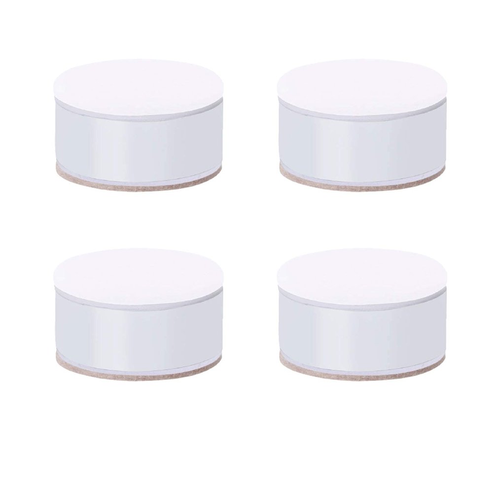 LUOFDCLDDD Furniture Legs,Carbon Steel Bed Risers Leg,Self-Adhesive,Adds Height to Sofa Cabinet Table Chair Coffee Table,Supports 1100 Lbs,60Mm Diameter,4Pcs,Round,Punch-Fre/White/6 * 3Cm
