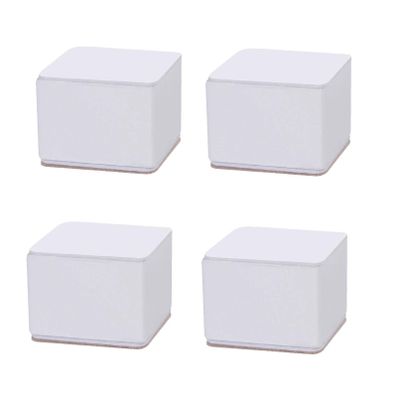 LUOFDCLDDD Furniture LegsHeavy Duty Liftniture Risers,Carbon Steel Bed Risers Leg,Self-Adhesive,Adds Height to Sofas Cabinets Table Chair,Supports 4400 Lbs,Square,Set of 4,Diameter 60Mm/White/6*6*5.2